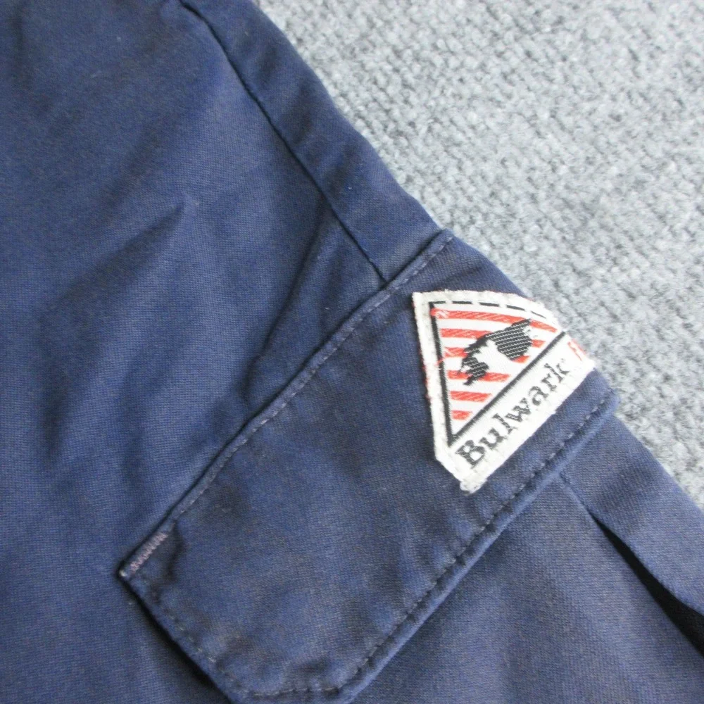 Bulwark Cargo Pants Mens 36x28 Blue Flame Resistant Canvas FR Utility Workwear